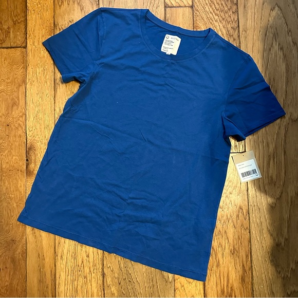 Lot of 2 For Days organic cotton sustainable t shirts blue green M NWT - Picture 5 of 5